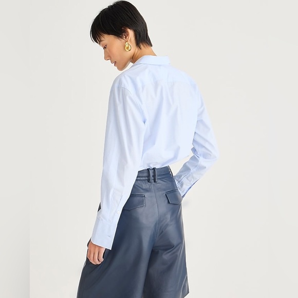 NWT J.Crew Garçon Classic Shirt in Cotton Poplin in Blue Eoe - Picture 3 of 10